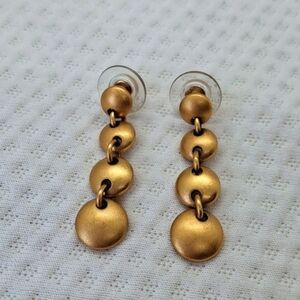 Vintage Monet Gold Dangle Earrings